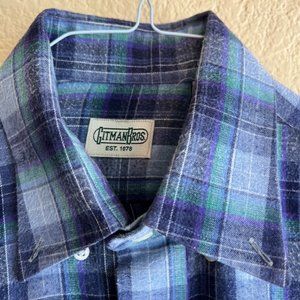 Gitman Bros. Button Down Blue Melange Plaid - Regular / M